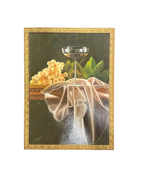 Signed & Framed Elegant Still Life Oil Painting