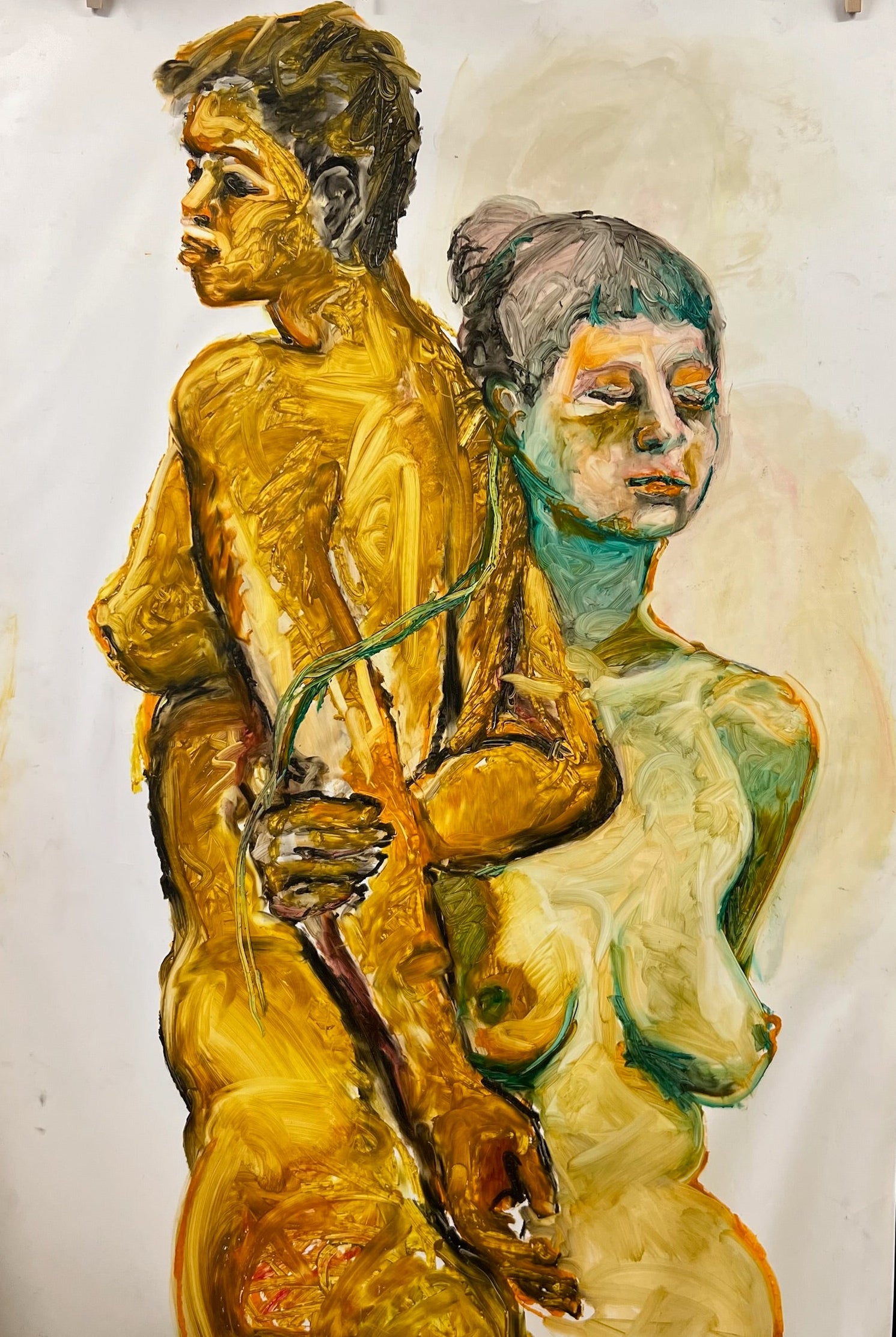 Gold and Green Nude Acrylic (Nina Gelin-Meier Collection)