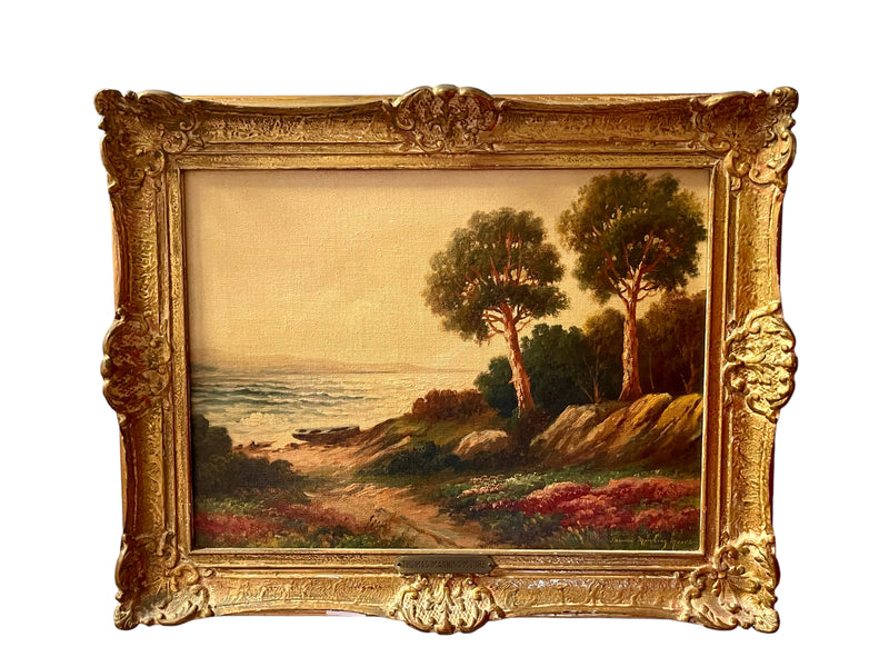 Oil on Canvas Painting in Gilt Frame Signed Thomas Manning Moore