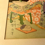 Vintage Japanese Woodblock Print Featuring Geisha