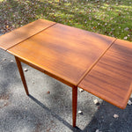 Scandinavian Modern Teak Petite Dining Table with Two Leaves