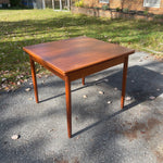 Scandinavian Modern Teak Petite Dining Table with Two Leaves