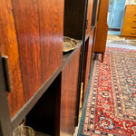 Vintage Harvey Probber Alternating Door Display Cabinets Rosewood & Ebonized Oak