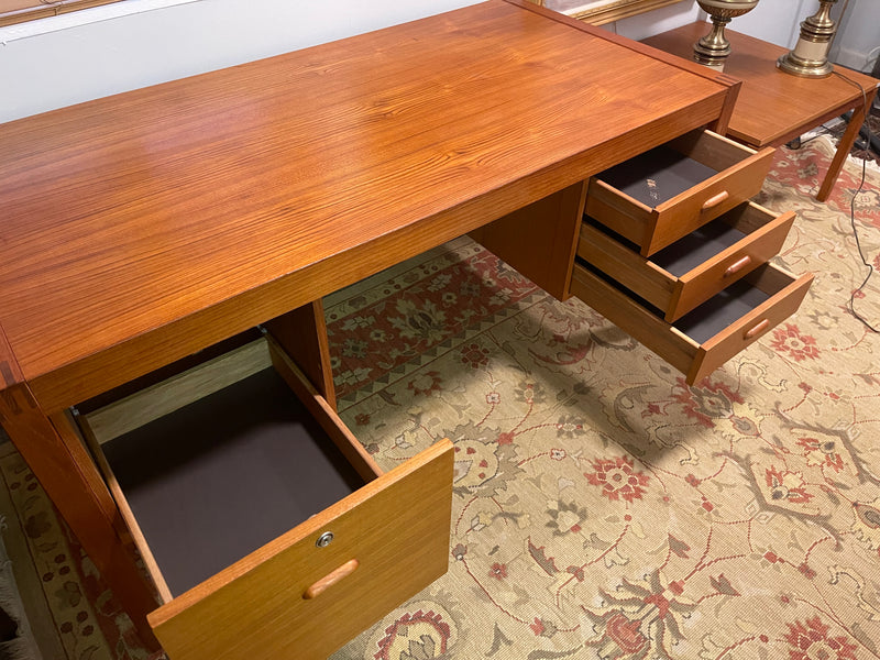 Large Teak Desk Bent Silberg Mobler Made in Denmark