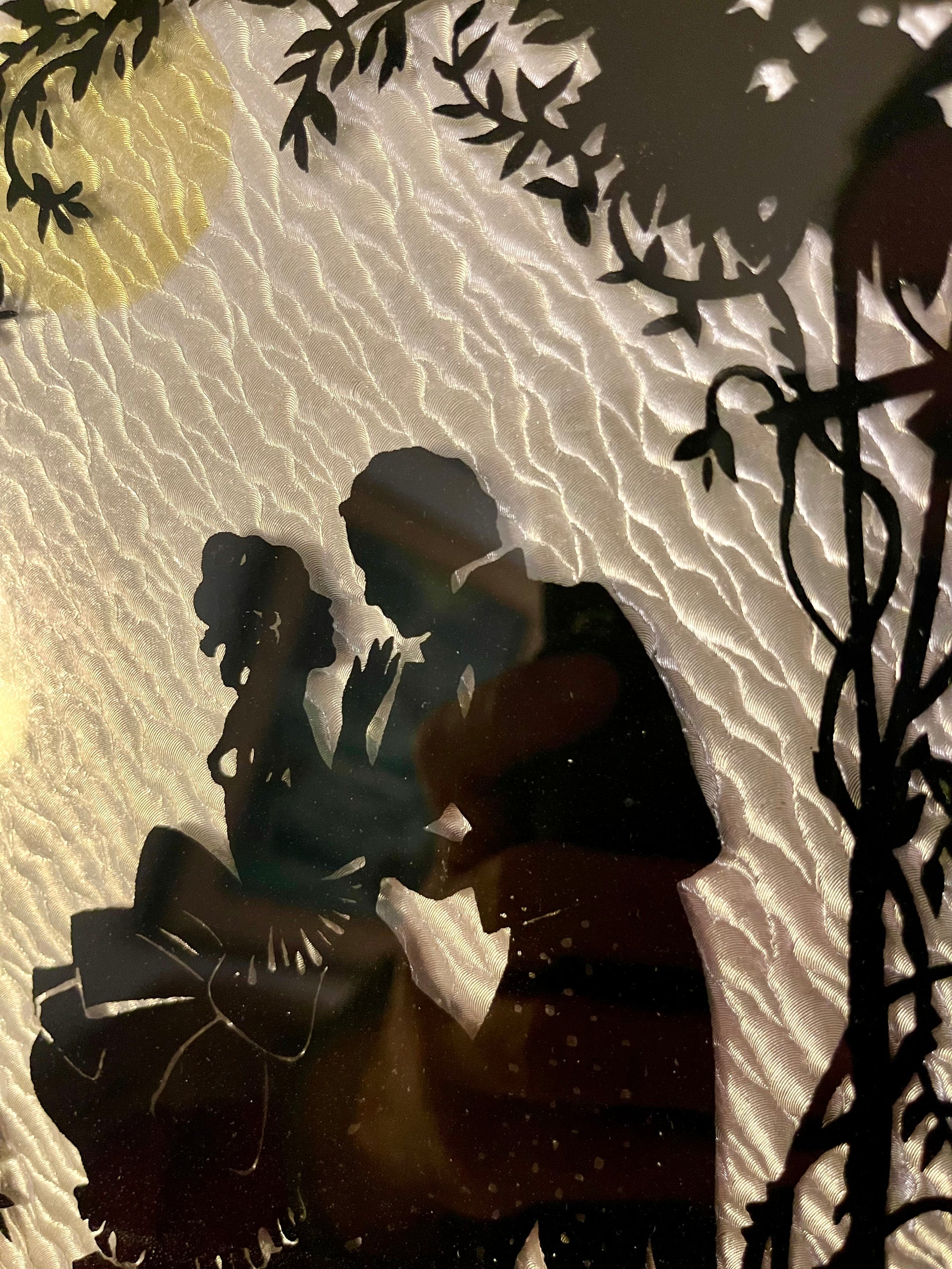 Vintage Silhouette Painted on Glass