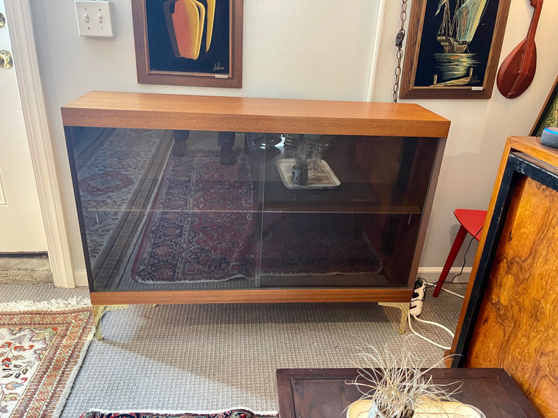 Martin Feinman MCM Glass-fronted Bookcase or Liquor Cabinet