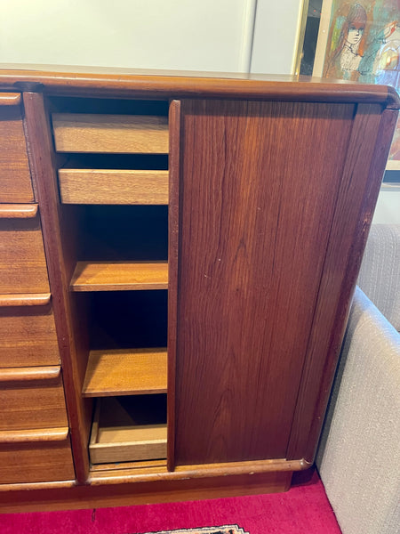 Kibaek Mobelfabrik A/S Danish Modern Teak Chest of Drawers with Tambour Door