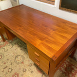 Large Teak Desk Bent Silberg Mobler Made in Denmark