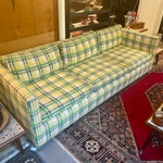 Vintage King Furniture Mfg Upholstered Green & Yellow Sofa