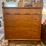 Midcentury Modern Broyhill Brasilia Five Drawer Tallboy Dresser