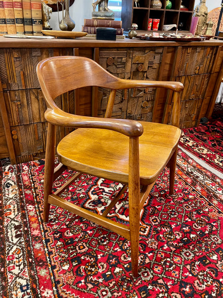 Johnson Chair Co. Midcentury Modern Solid Walnut Armchair