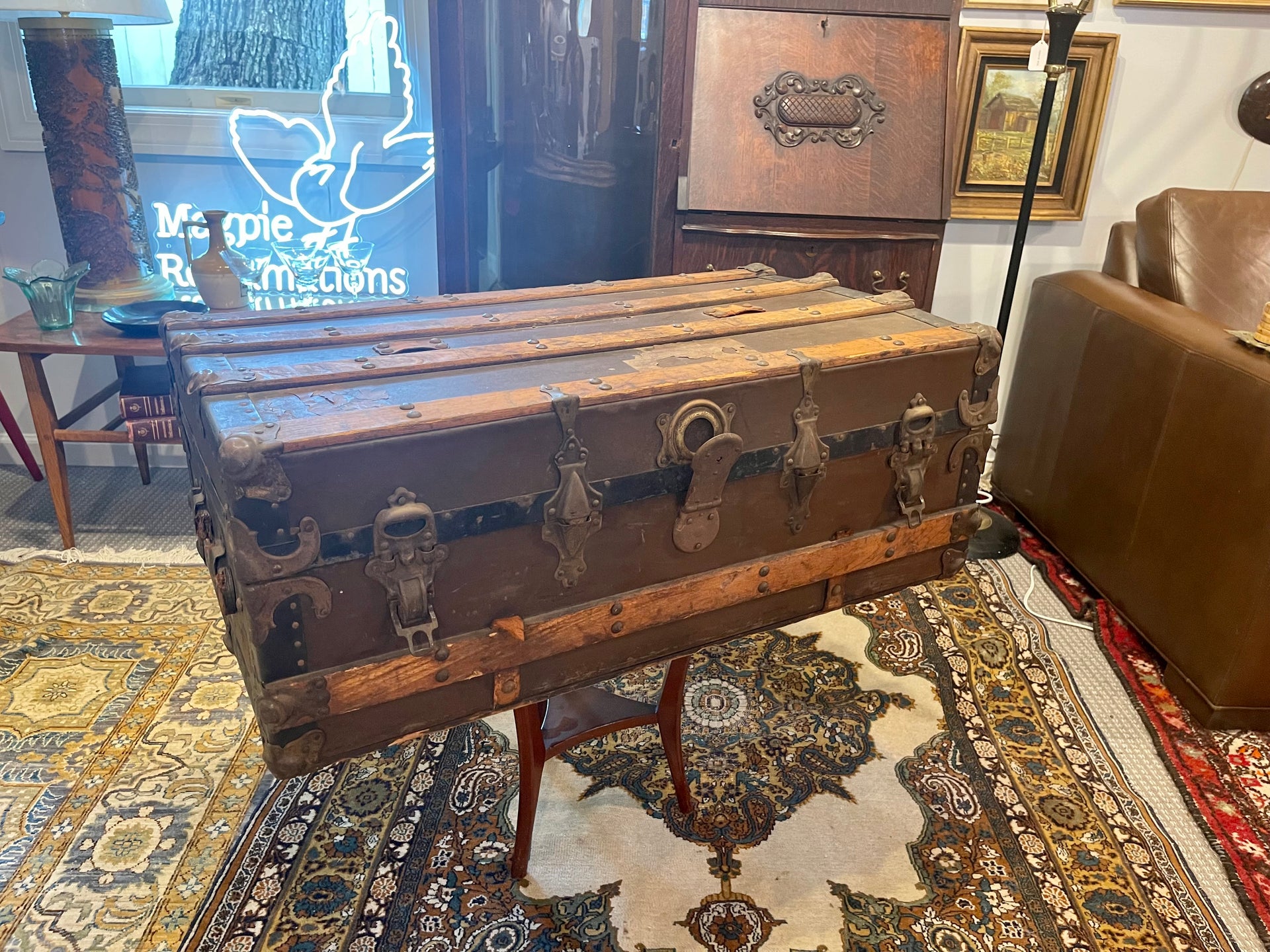 Antique Spanish American War (1898) Steamer Trunk