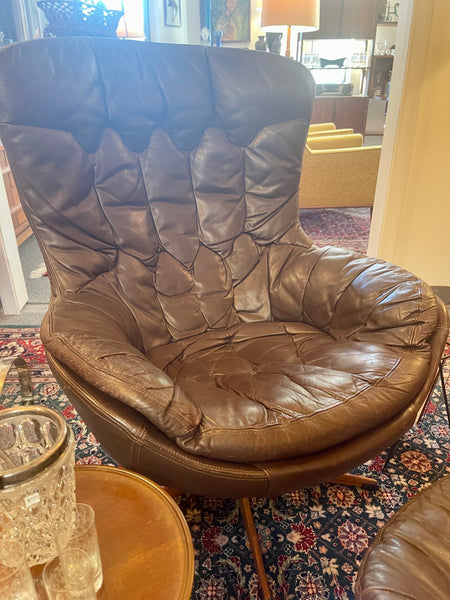 H.W. Klein Leather Lounge Chair and Ottoman