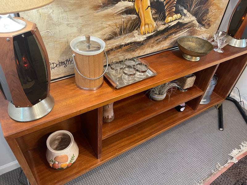 Reclaimed Antique Walnut Low Bookshelf or Media Stand