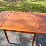 Scandinavian Modern Teak Petite Dining Table with Two Leaves