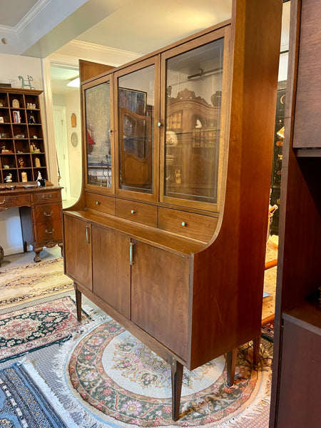 Midcentury Modern Walnut Petite China Cabinet from Kroehler