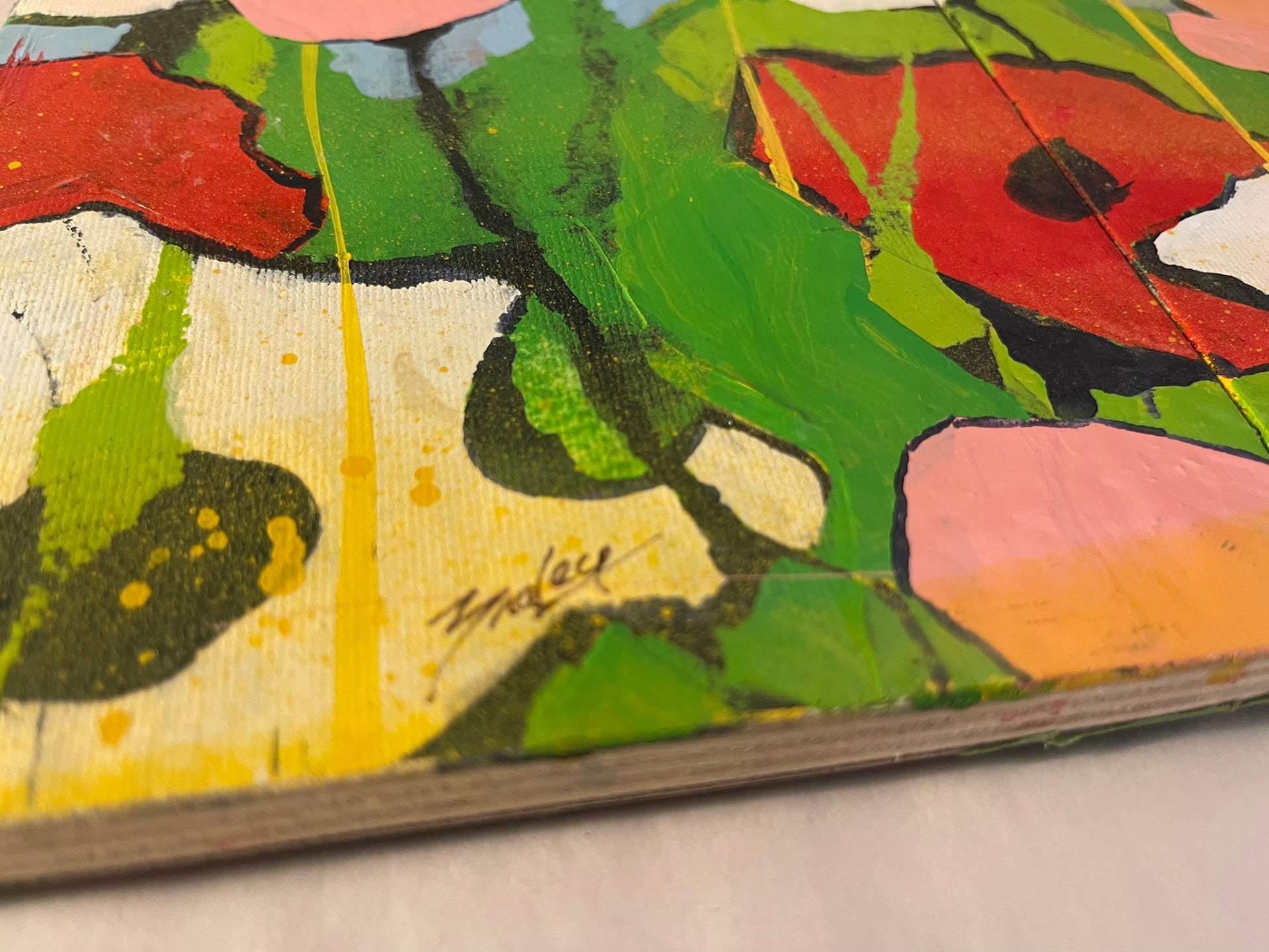 Alan Braley Mixed Media Floral Artwork