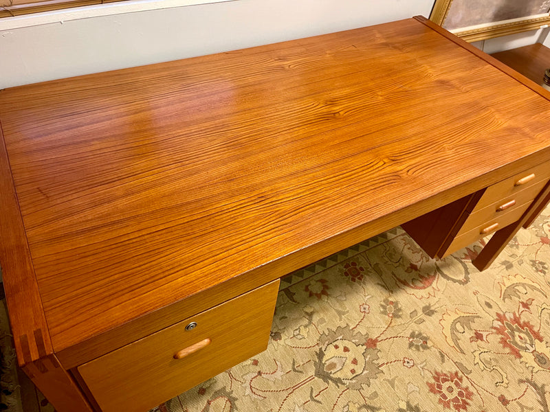 Large Teak Desk Bent Silberg Mobler Made in Denmark