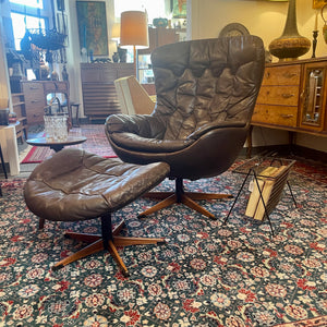 H.W. Klein Leather Lounge Chair and Ottoman