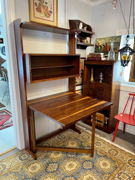 Fully Refinished Scandinavian Modern Rosewood Wall Unit & Gate-leg Table