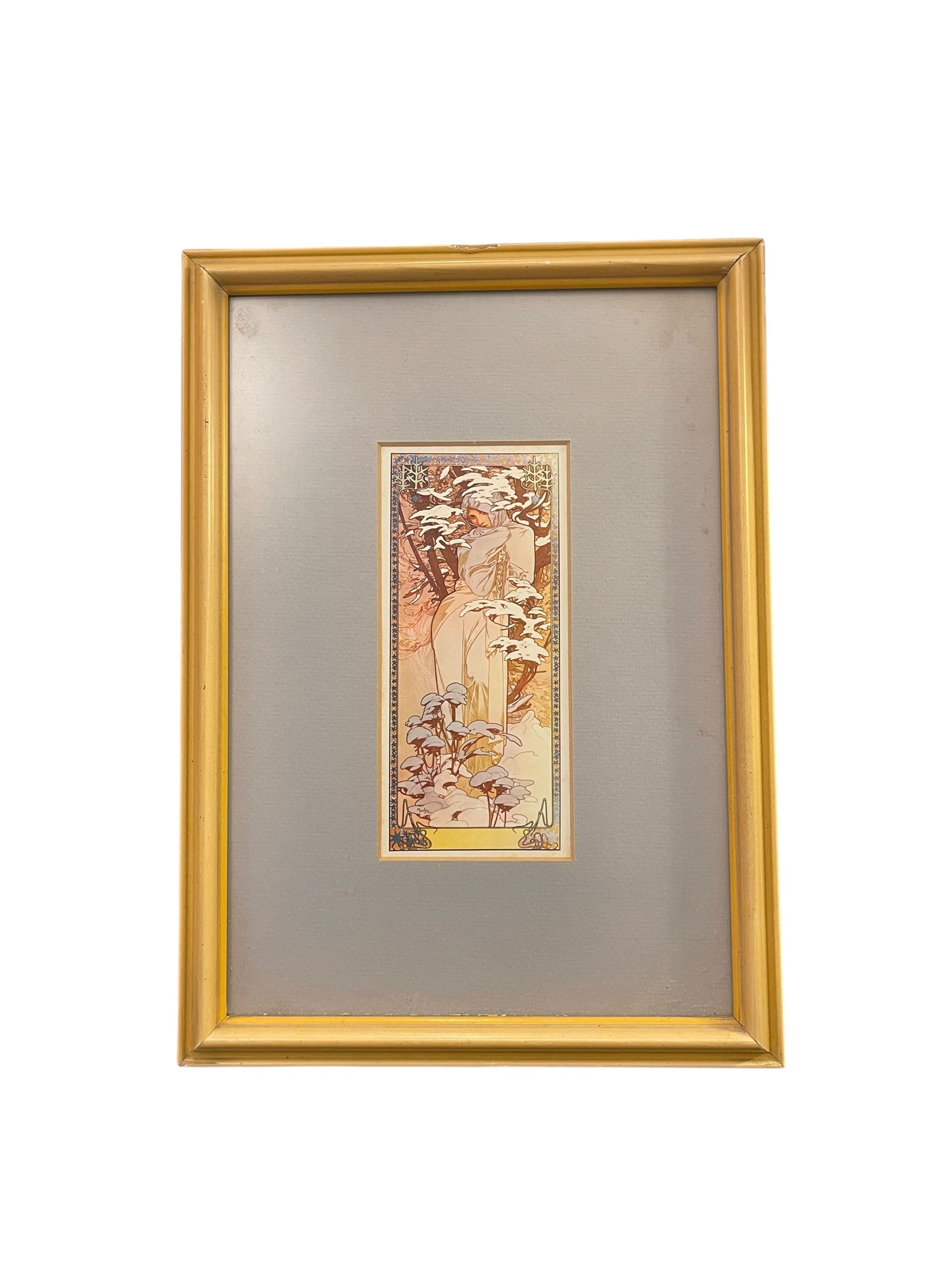 Winter the Seasons Alphonse Mucha Framed Print