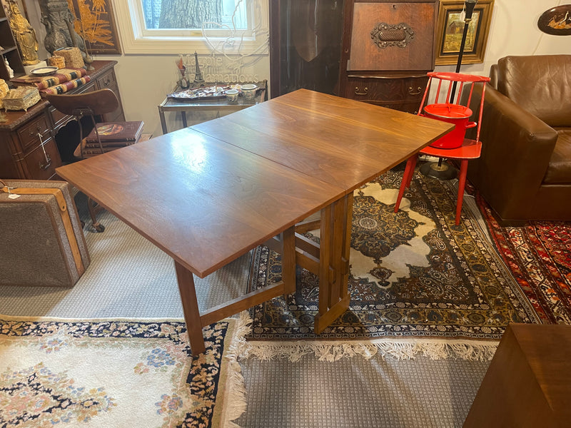 Midcentury Modern Walnut Folding Dining Table