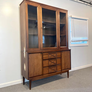 Midcentury Modern Petite China Cabinet by Bassett