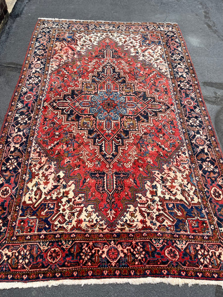 Antique Persian Heriz Handwoven Tribal Rug