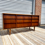 Ward Furniture Co. MCM Louvered Lowboy Dresser & Nightstand