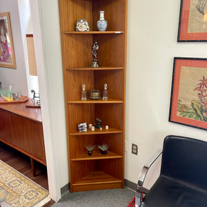 Danish Modern Teak Corner Bookcase