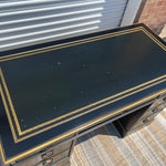 Chinoiserie Hollywood Regency Black Writing Desk by Sligh