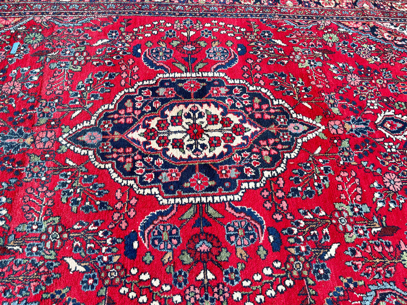 Antique Persian Red and Navy Area Rug