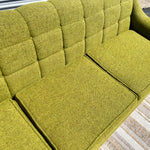 Mid Century Modern Kroehler Green Tweed Sofa