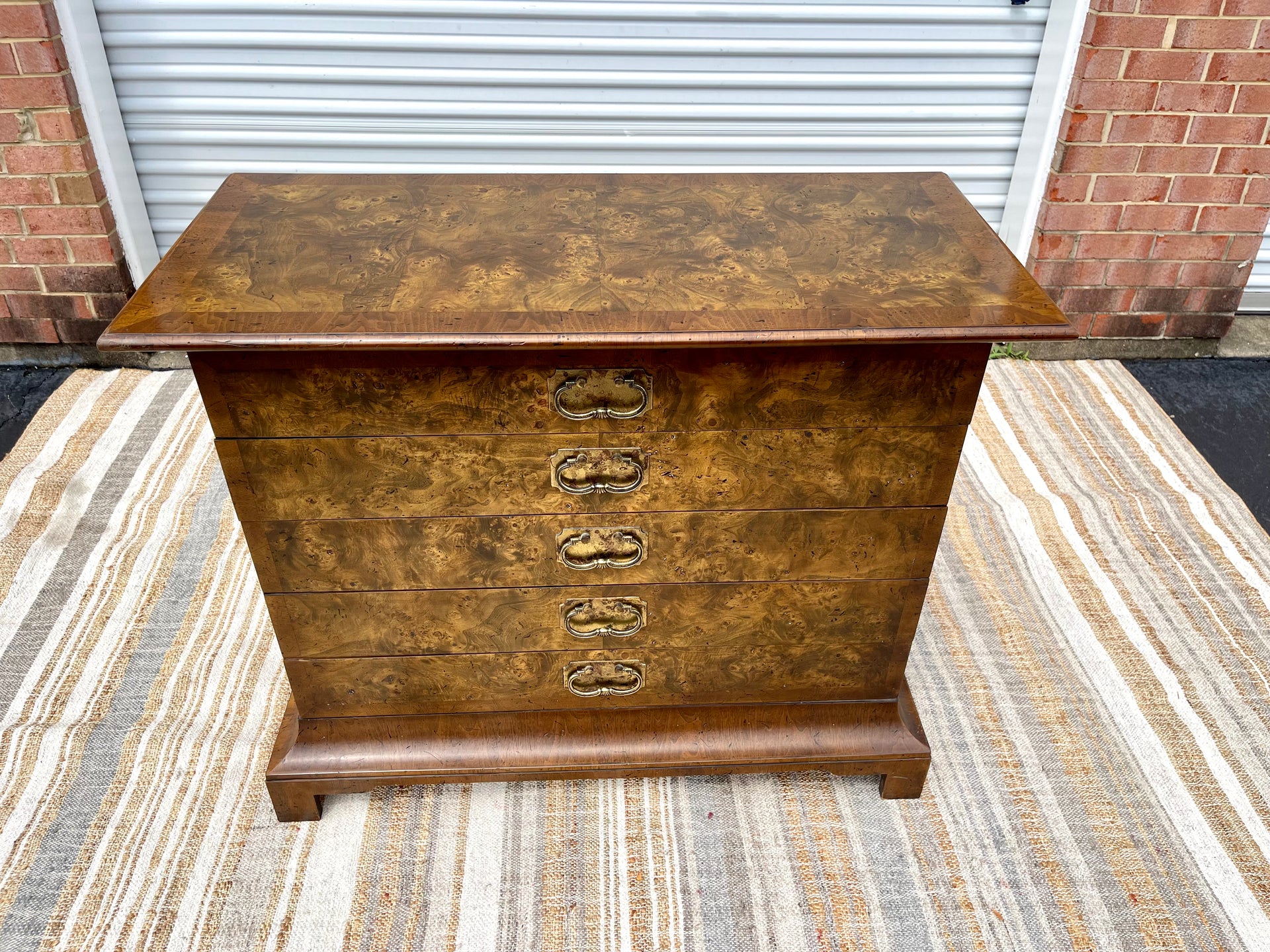 Vintage Tomlinson Furniture Burled Chest of Drawers