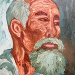 Oil on Board Blue “Painting of a Man” in the style of David Cheng
