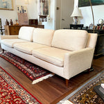 Mid Century Modern Upholstered Sofa in Boucle Cream