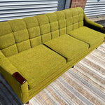 Mid Century Modern Kroehler Green Tweed Sofa