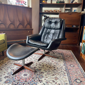 H.W. Klein for Bramin Leather Armchair and Ottoman