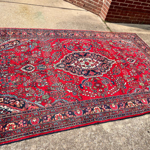 Antique Persian Red and Navy Area Rug