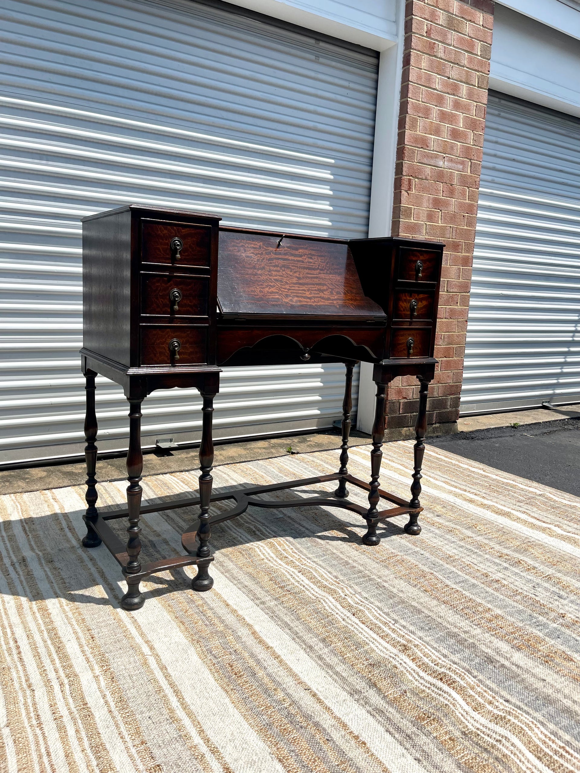 Antique Baroque Mahogany Spinet Desk
