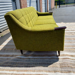 Mid Century Modern Kroehler Green Tweed Sofa