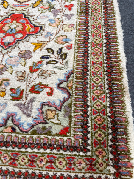 Vintage Handwoven Red and Blue Oriental Runner Rug