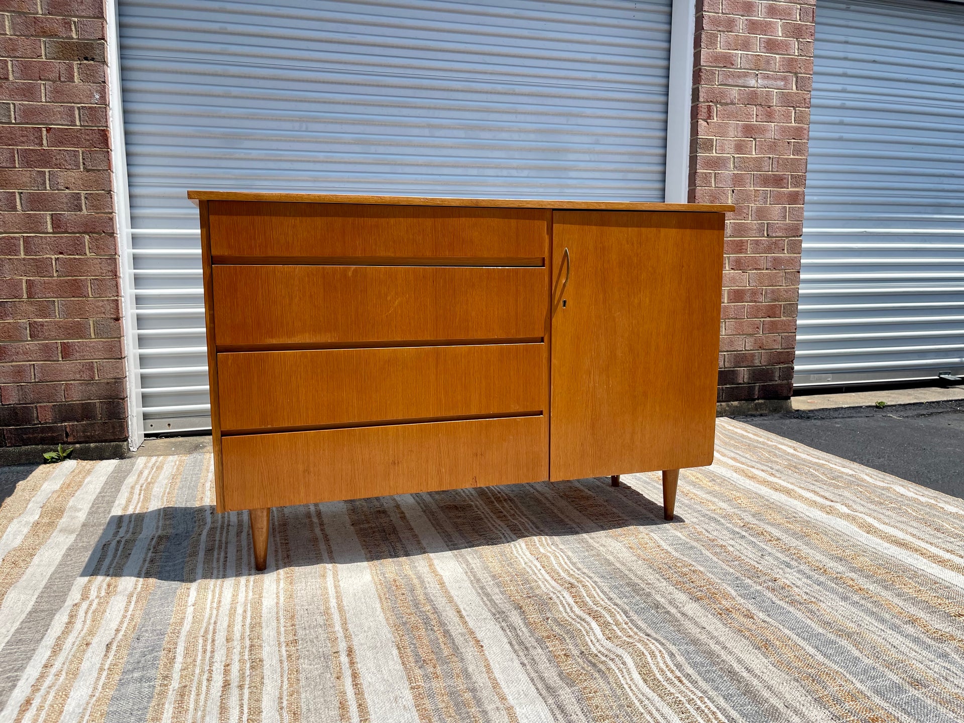 Mid Century Pecan Sideboard