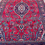 Antique Persian Red and Navy Area Rug