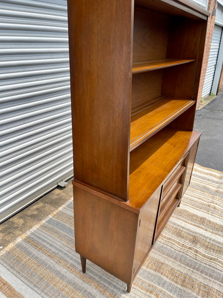 Mid Century Modern Walnut Bassett Credenza Hutch Magpie