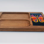 Bey-Cor Creations Wood Trey with Butterfly Tile Inlay