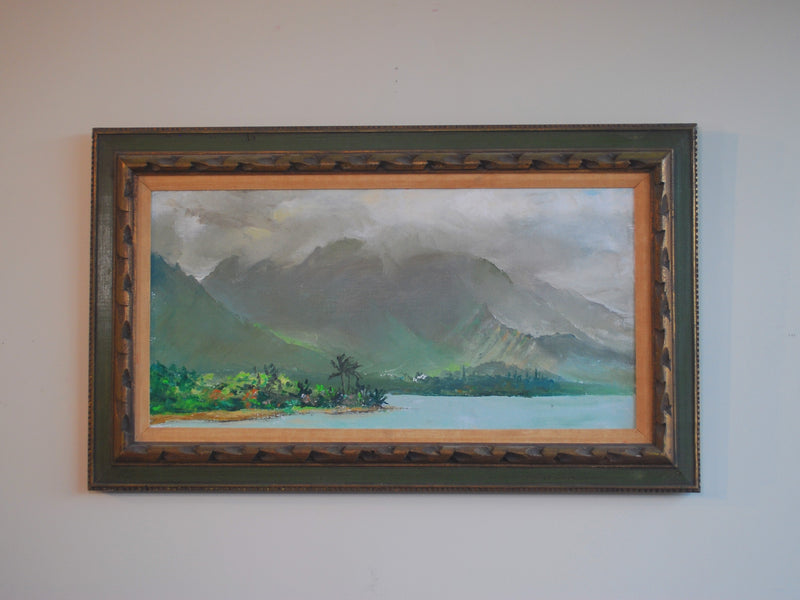 Mid Century Modern Tropical Oil on Canvas