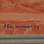 Elise Kramer 1953 Oil on Canvas Blue Flower Still Life