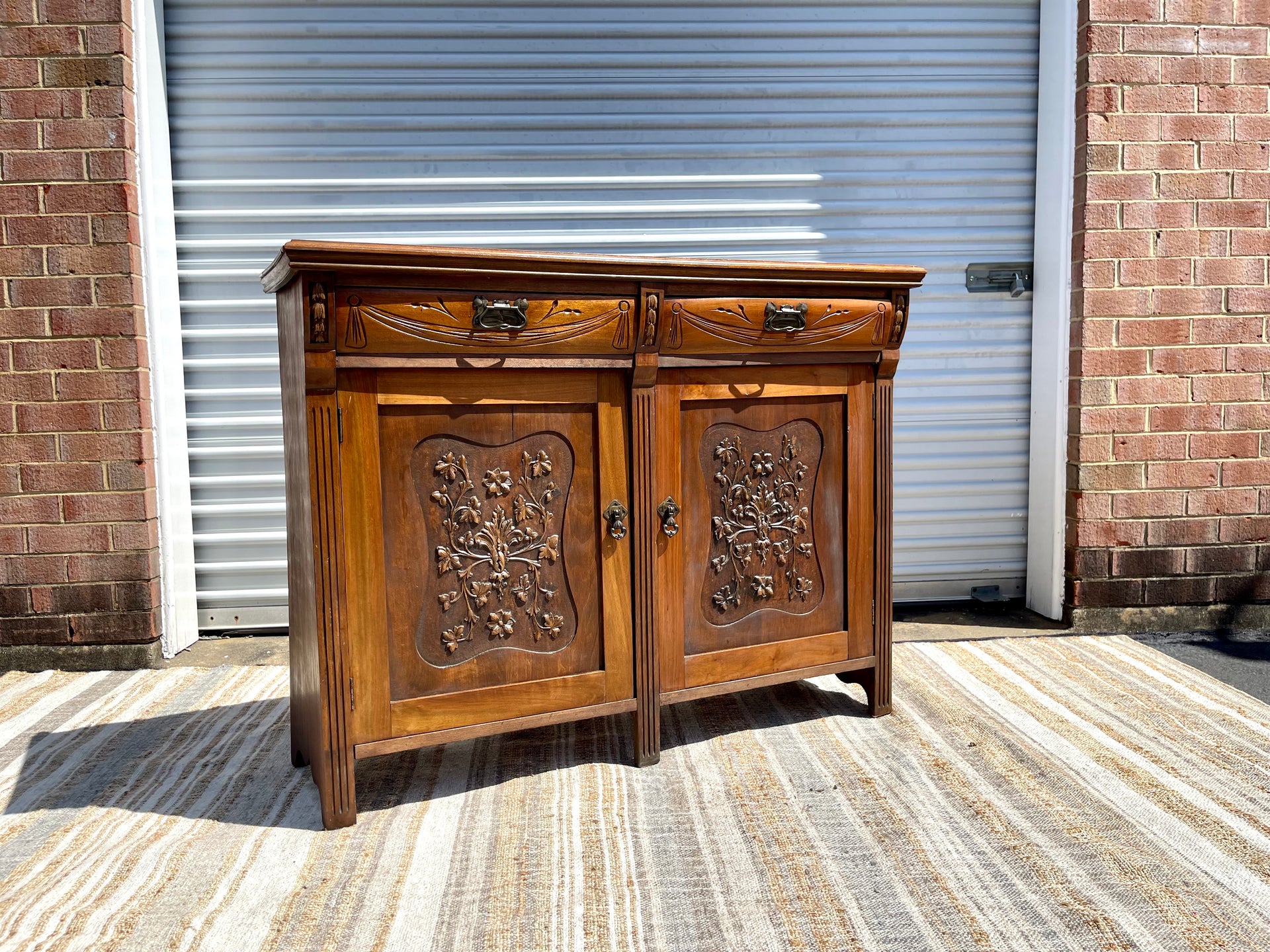 Victorian Eastlake Hand-carved Sideboard