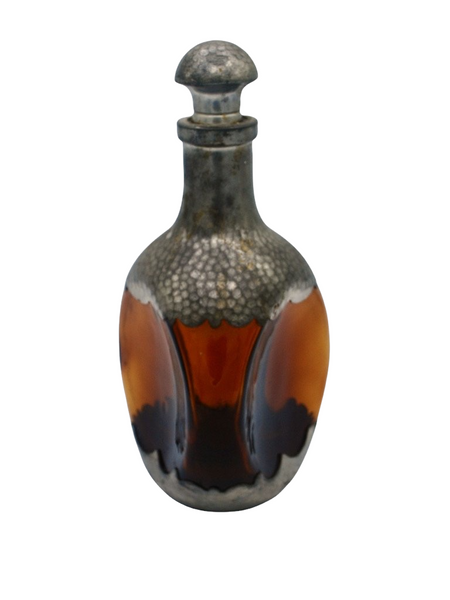 Vintage Royal Holland Daalderop Amber Glass Pewter Decanter